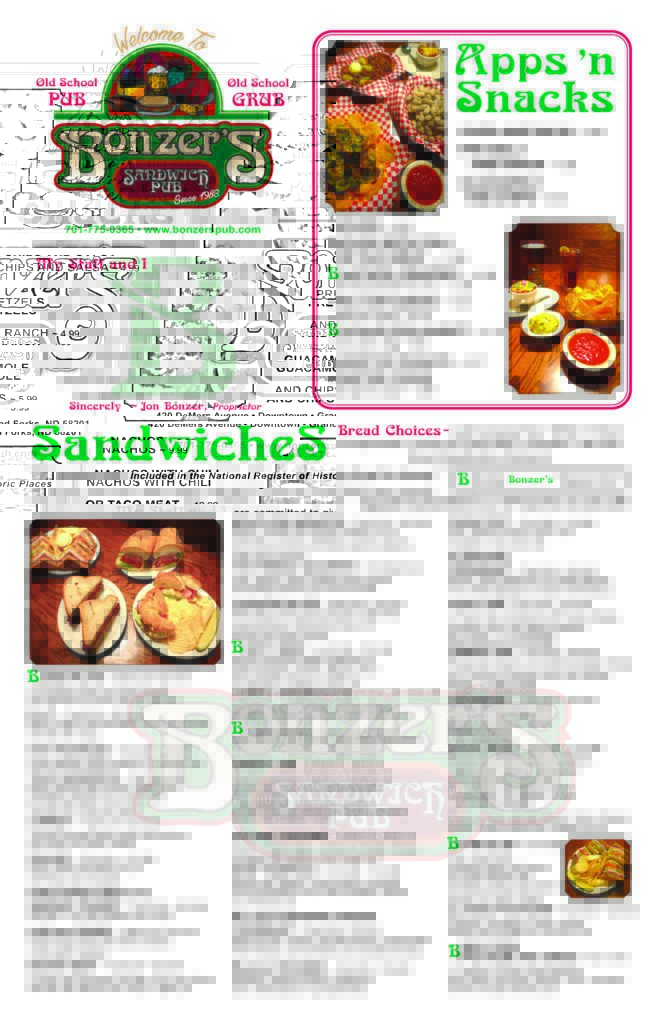 Submarine Sandwiches in Grand Forks, ND Bonzer’s Sandwich Pub